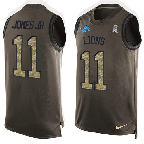 Nike Lions #11 Marvin Jones Jr Green Men's Stitched NFL Limited Salute To Service Tank Top Jersey - Click Image to Close